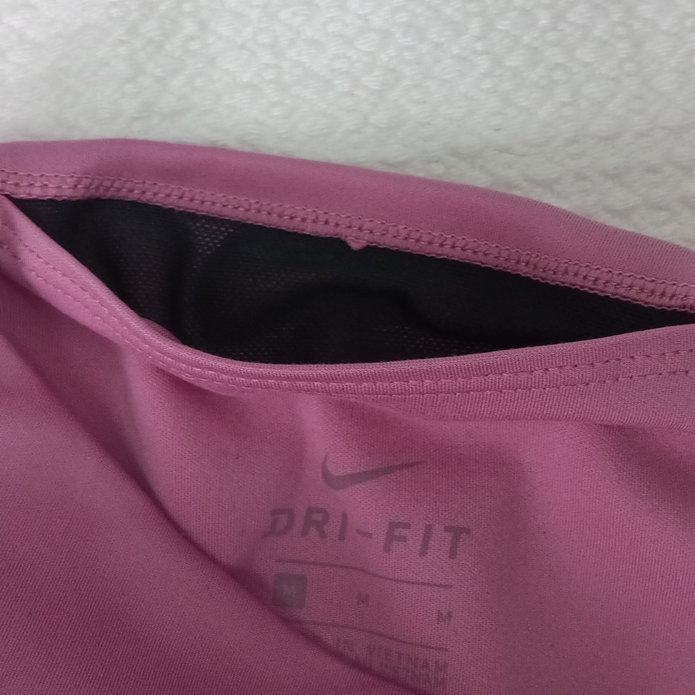 Nike Womens One Dri - Fit Geometric Pink Wine Black Colorblock Leggings sz M - Picture 11 of 11